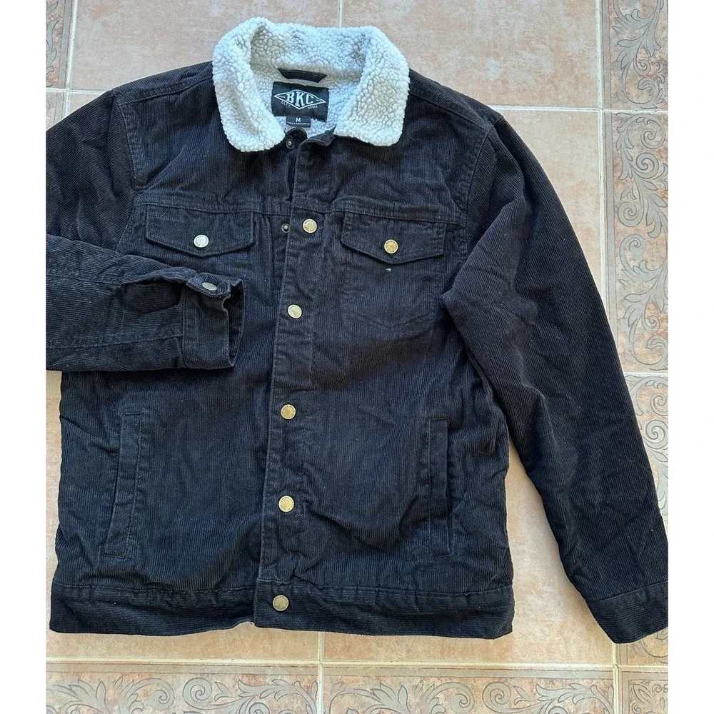 BKC NYC Black Corduroy‎ Men's size M Trucker jacket
